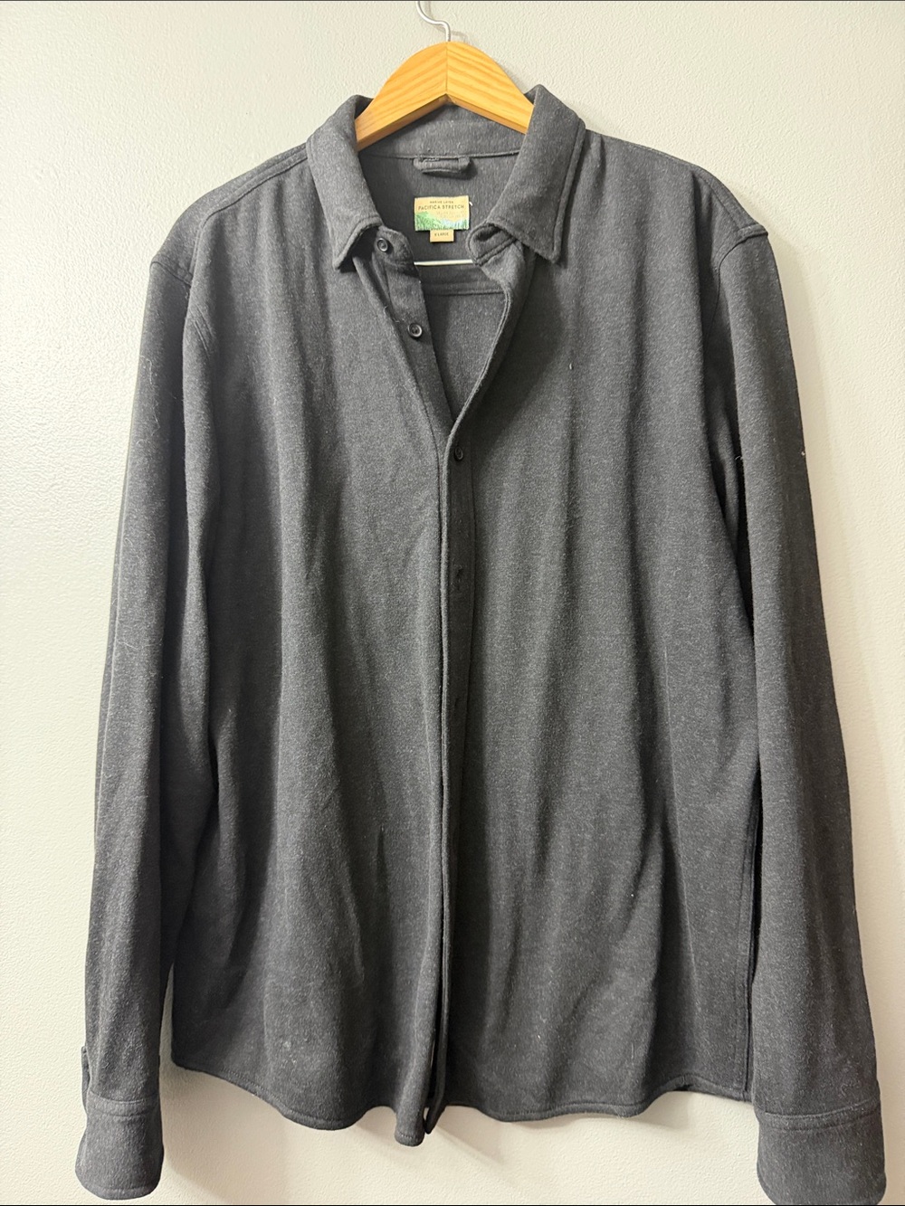 Marine Layer Pacifica Stretch Men's Dark Gray Button-Down Casual Shirt XL